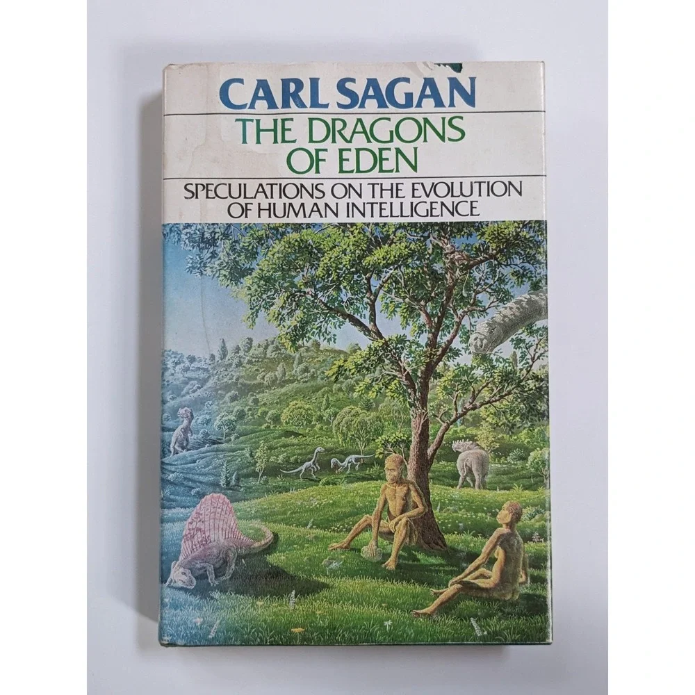 The Dragons of Eden Carl Sagan 1977 First Edition 4th Printing Hardcover w/ DJ G
